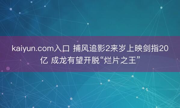 kaiyun.com入口 捕风追影2来岁上映剑指20亿 成龙有望开脱“烂片之王”