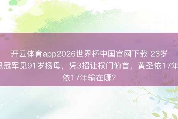开云体育app2026世界杯中国官网下载 23岁选好意思冠军见91岁杨母,凭3招让权门俯首,黄圣依17年输在哪?