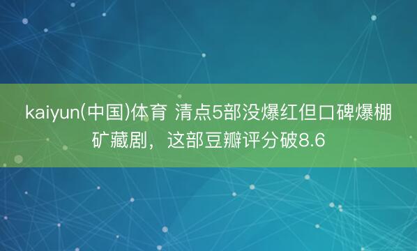 kaiyun(中国)体育 清点5部没爆红但口碑爆棚矿藏剧，这部豆瓣评分破8.6