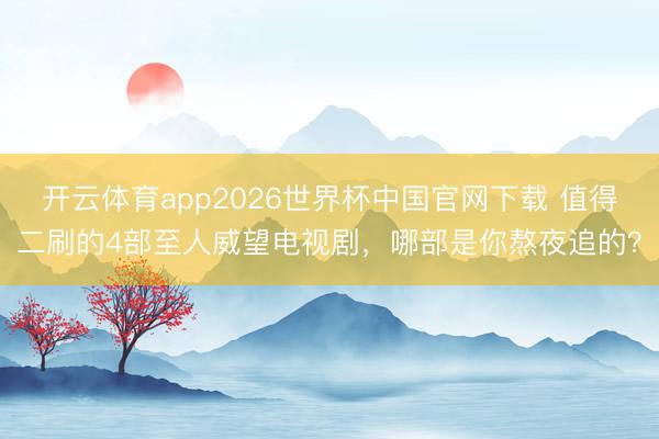 开云体育app2026世界杯中国官网下载 值得二刷的4部至人威望电视剧，哪部是你熬夜追的？
